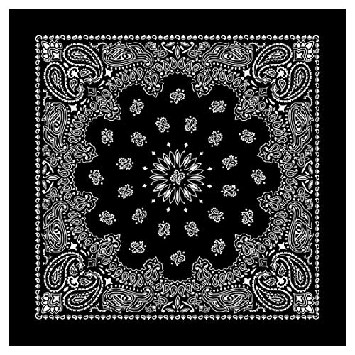 Bismaadh 100% Cotton Western Paisley Bandanas (22” x 22”) Made in USA