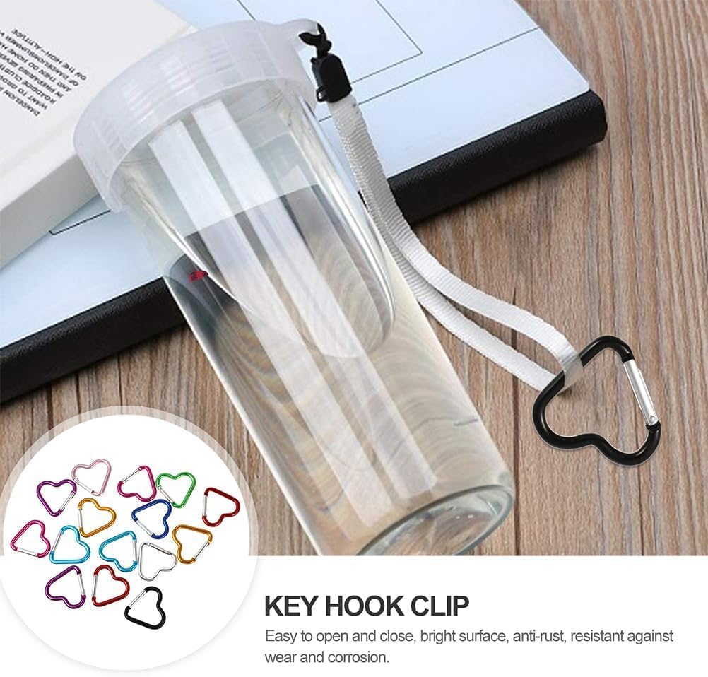 Carabiner Clip, Heart Shaped Climbing Buckle, Aluminum Alloy Heavy Duty Keyring Hook for Camping Fishing Hiking Traveling Aluminum Key Chain Clip Accessories - Image 8