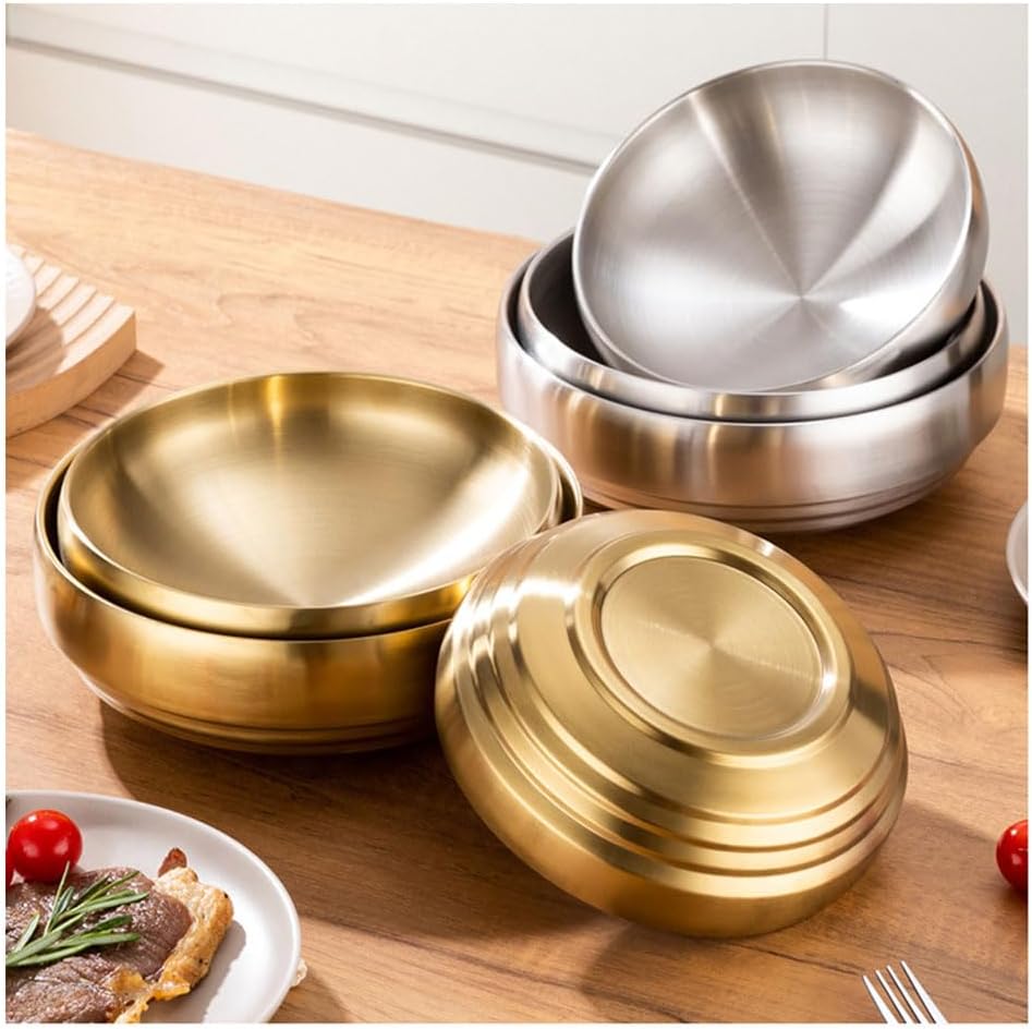 Stainless Steel Mixing Bowl Durable and Rustproof Easy Grip and Stability Design Bowl Versatile for Cooking Baking Prepping and Food Storage Salad Bowl (Size:21cm,Color:Silver)