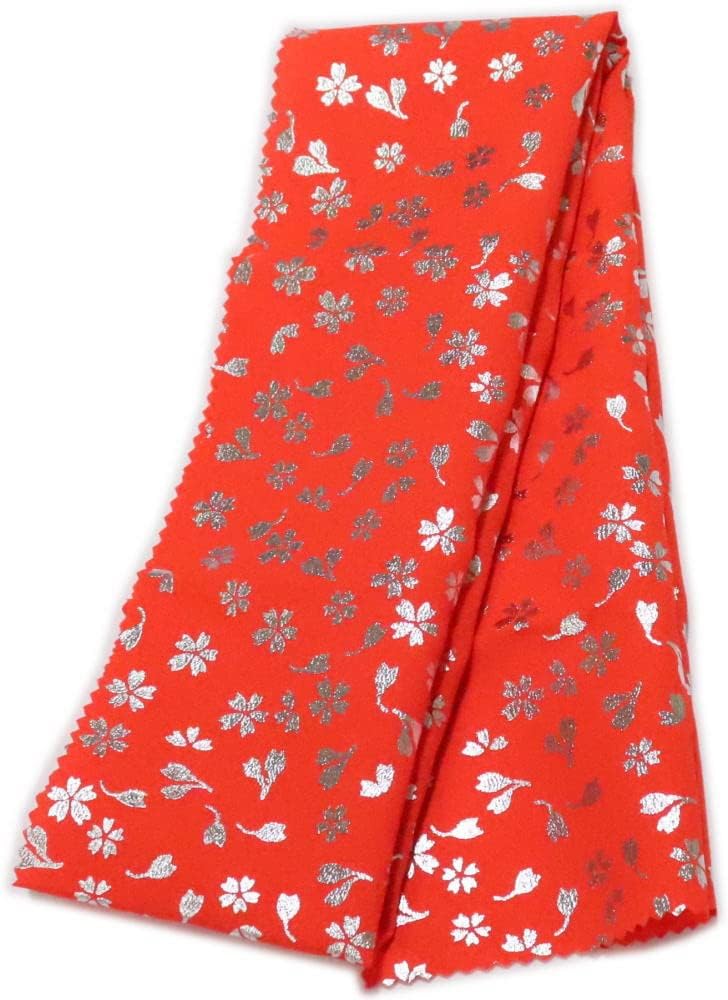 Amazon.co.jp: わけあり 掛衿 箔押 銀小桜花びら 赤 かけ衿・掛襟