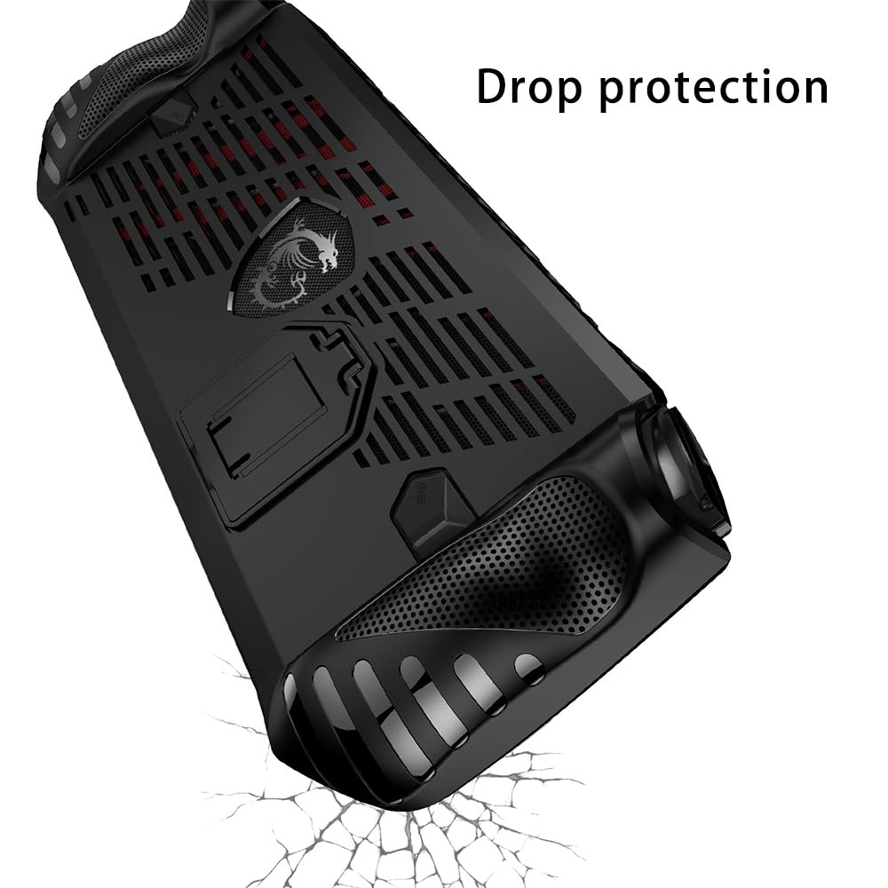 Etui na MSI Claw, Ultracienkie Miękkie TPU Etui z Podpórką, Shockproof Ochronne Etui Kickstand Case dla MSI Claw-Czarny