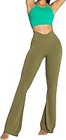 Vista 75 de Sunzel - Leggings acampanados para mujer, con control de abdomen, cintura cruzada y pierna ancha
