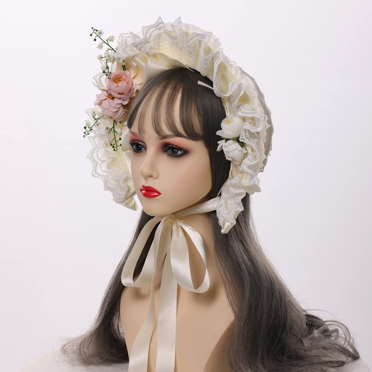 COSDREAMER Cappelli vittoriani per ragazze e donne, con fiori in pizzo
