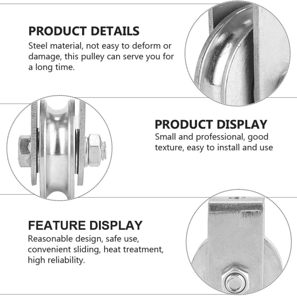 SOLUSTRE 2pcs Single Block Pulley Pulley Hoist Lifting Pulley Single Pulley Ropes Pulley Cable Pulley Roller Pulley Load Bearing Pulley Wheel Wire Rope Pulley