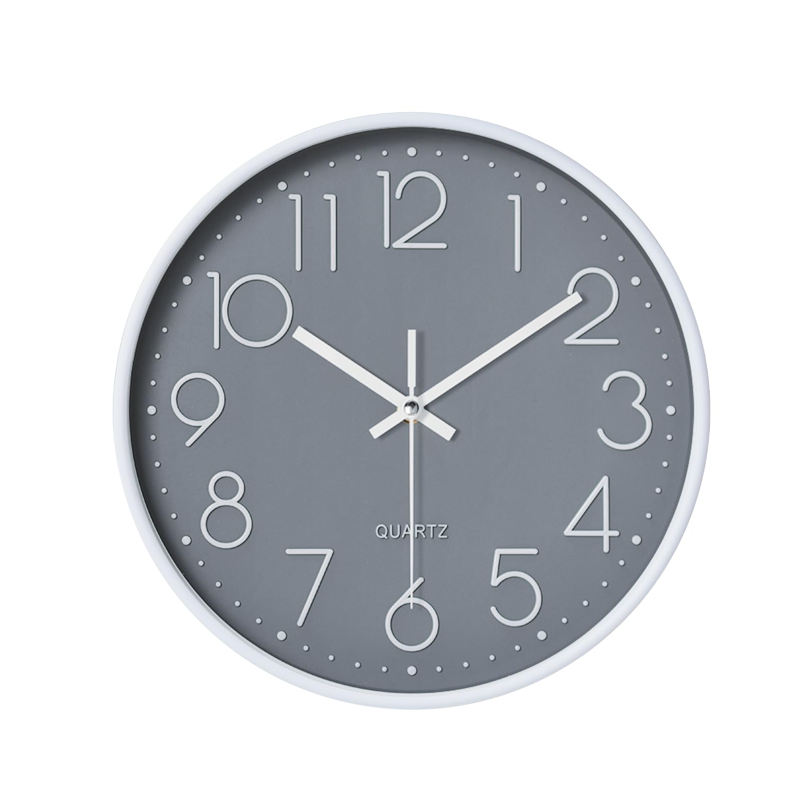 SURPN Wall Clock, Silent Non Ticking, 8 Inch Small Wall Clocks, Battery Operated Decorative Modern Round Wall Clock for Office, Home, Bathroom, Kitchen, Bedroom, School, Living Room - Grey