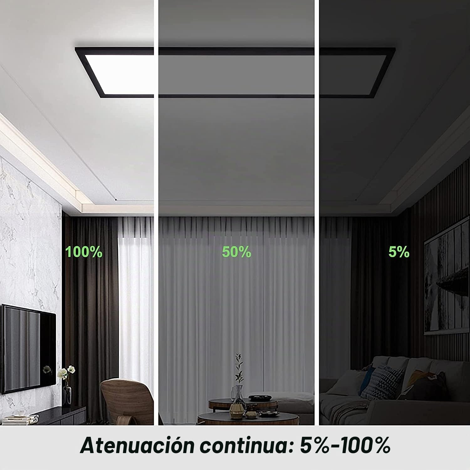 Lámpara de Techo Regulable, 100x25cm Panel LED con Control Remoto, Luz de Techo Rectangulares 28W con Función de Memoria, (Cálido/Natural/Frío Blanco Luz 2700K-6500K) para Cocina Oficina Salón