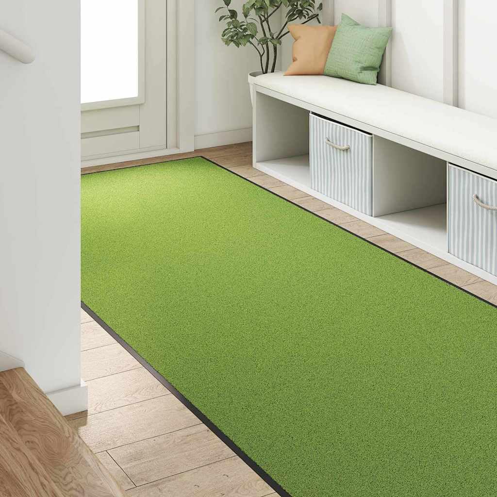Felpudo verde negro 120 x 250 cm poliamida PVC antideslizante para entrada pasillo pasillo interior exterior terraza balcón jardín con protección del suelo y absorción de suciedad