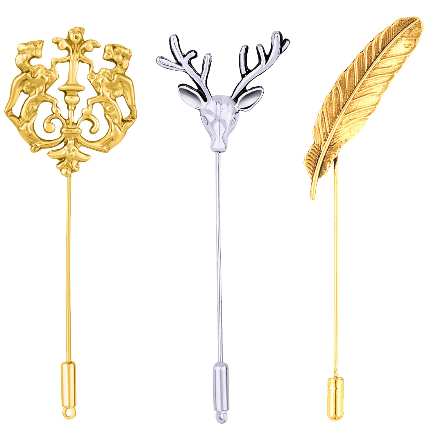 Mahi Trendy Combo of Lion,Leaf and Deer Lapel PinBrooch CO1104986M (B07V966V3L) Amazon Price History, Amazon Price Tracker