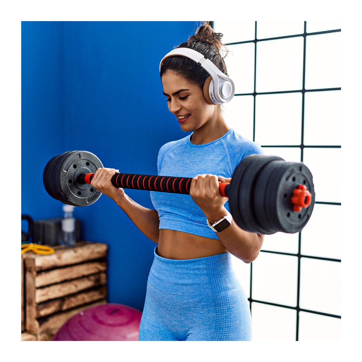 ATHLER Lion | Verstellbares Hantelset Kurzhantel Langhantel Kettlebell | 2-in-1 Hanteln 20–65 kg | Home Gym Fitness Krafttraining Set | Aerobic Gewichtstraining | 1 Set