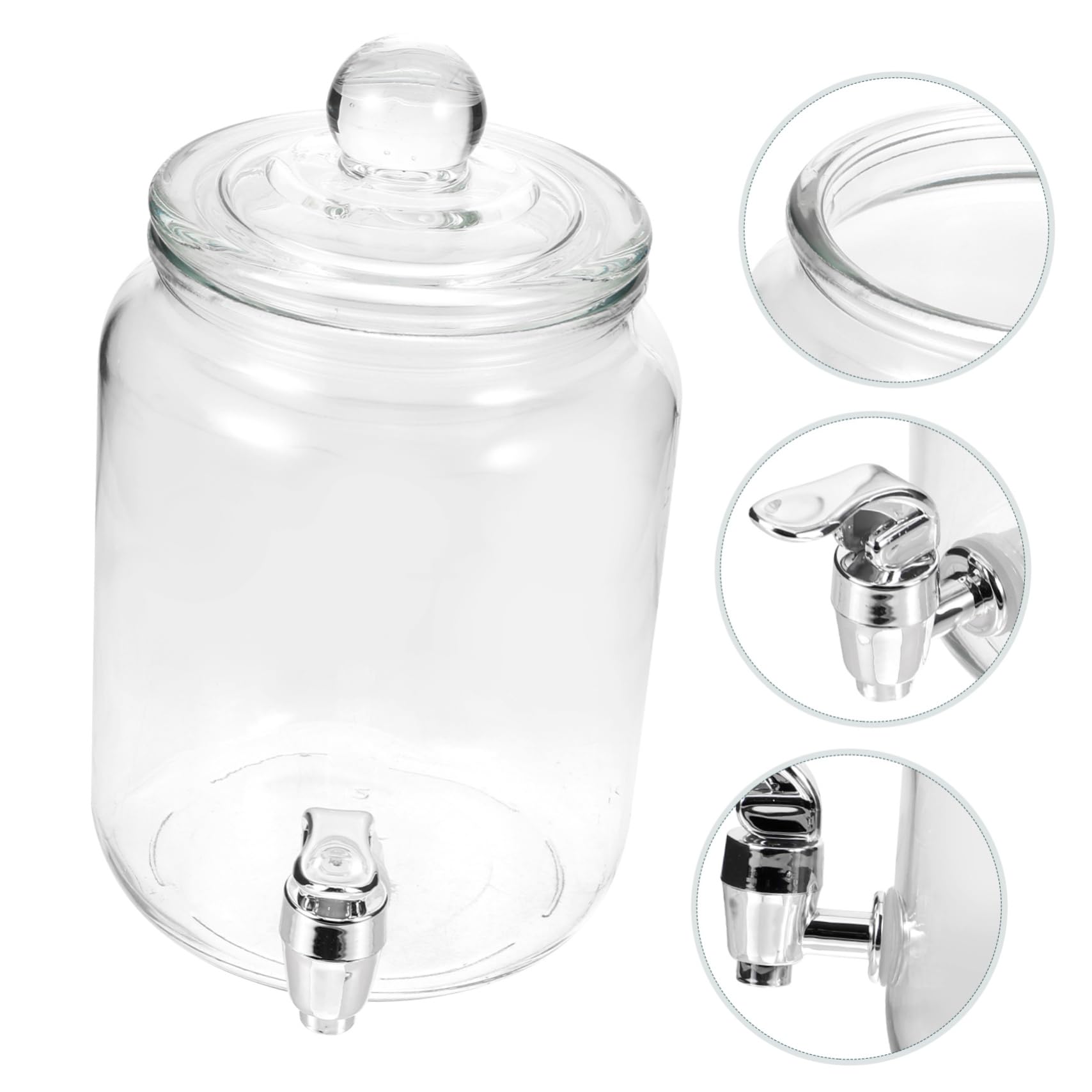 Distributeur de Boissons pour Conserver Jus et Vin avec Robinet en Verre Design Clair et Pratique Bocal à Vin Scellé Facilement