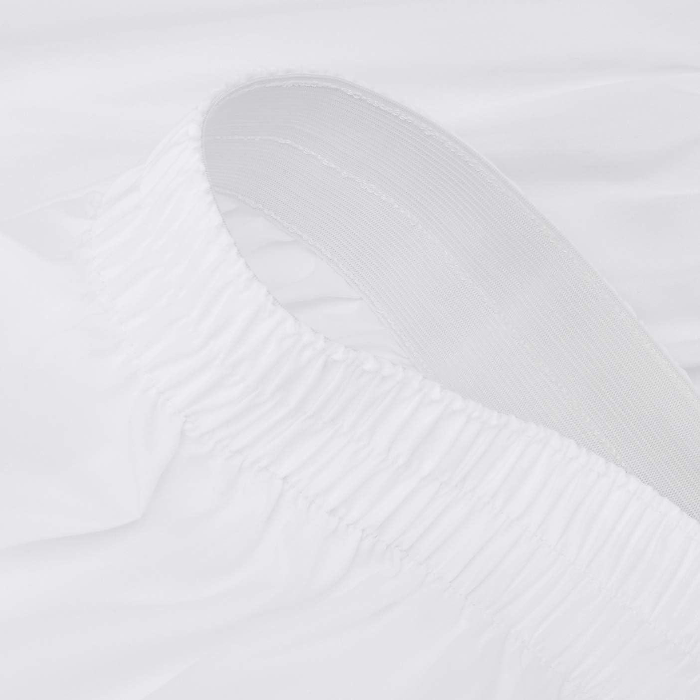 Amazon Basics Lightweight Elegantly Styled Ruffled Bed Skirt, Three Sided Wrap Around with Easy Fit Elastic, 16" Drop- Twin/TwinXL, Bright White