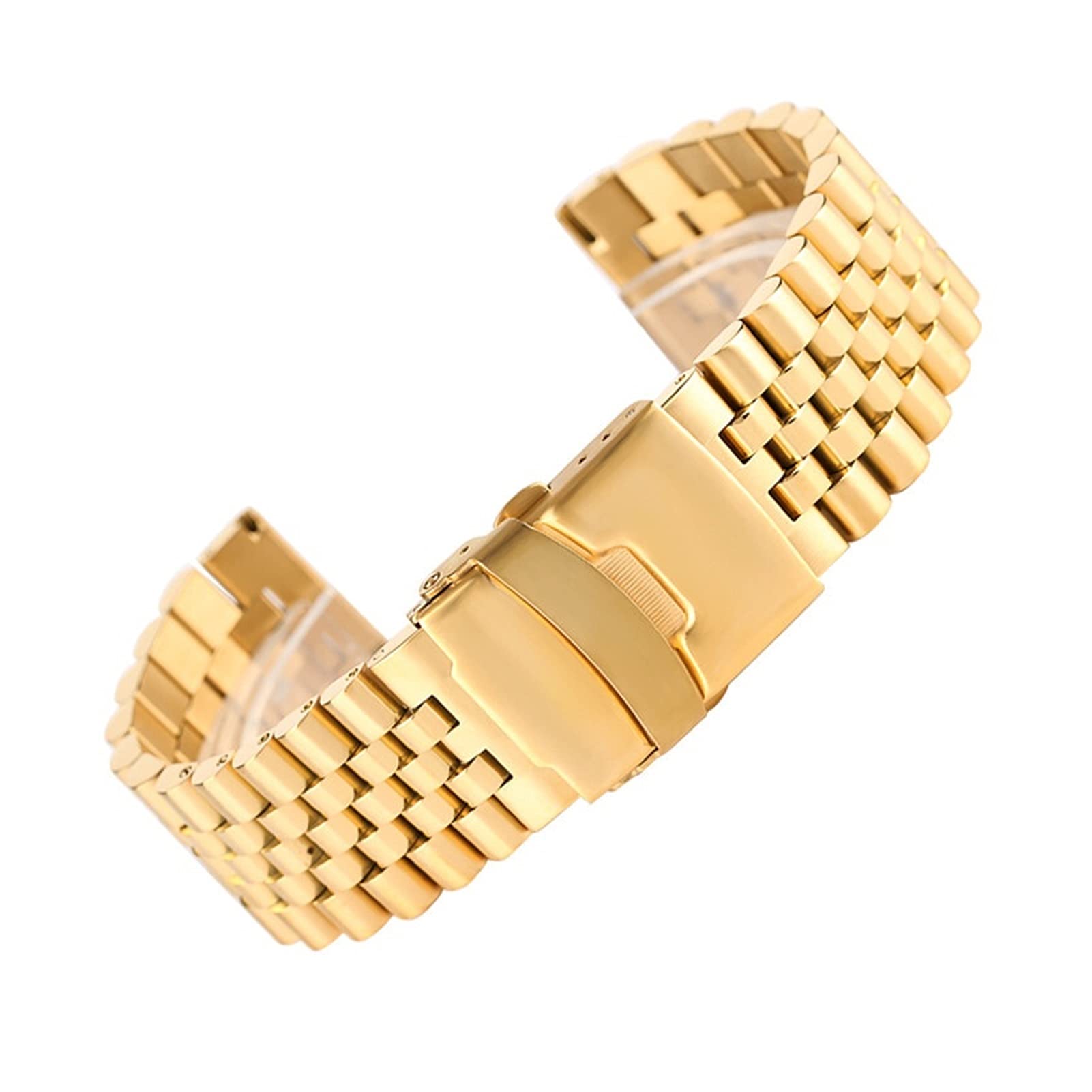 Band da Polso Pieghevole in Acciaio Inox in Acciaio Inox da 24mm in Acciaio Inox in Acciaio Inox (Color : 24mm, Size : Nero)