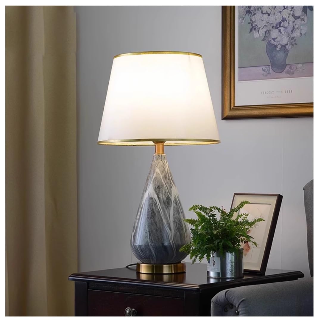 Lampa stołowa Lampy stołowe Lampka stołowa Lampka nocna Ceramiczna lampa stołowa Metalowa podstawa Lampka nocna Tkanina Klosz Przycisk Przełącznik Nowoczesna lampa nocna Lampka nocna Lampa biurkowa