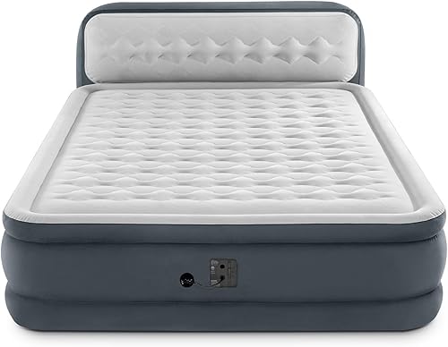 Miniatura 3 de Intex Dura-Beam - Colchón de aire Deluxe tamaño Queen de 18 pulgadas, cama reconfortante con bomba eléctrica integrada y cabecera de apoyo ultra