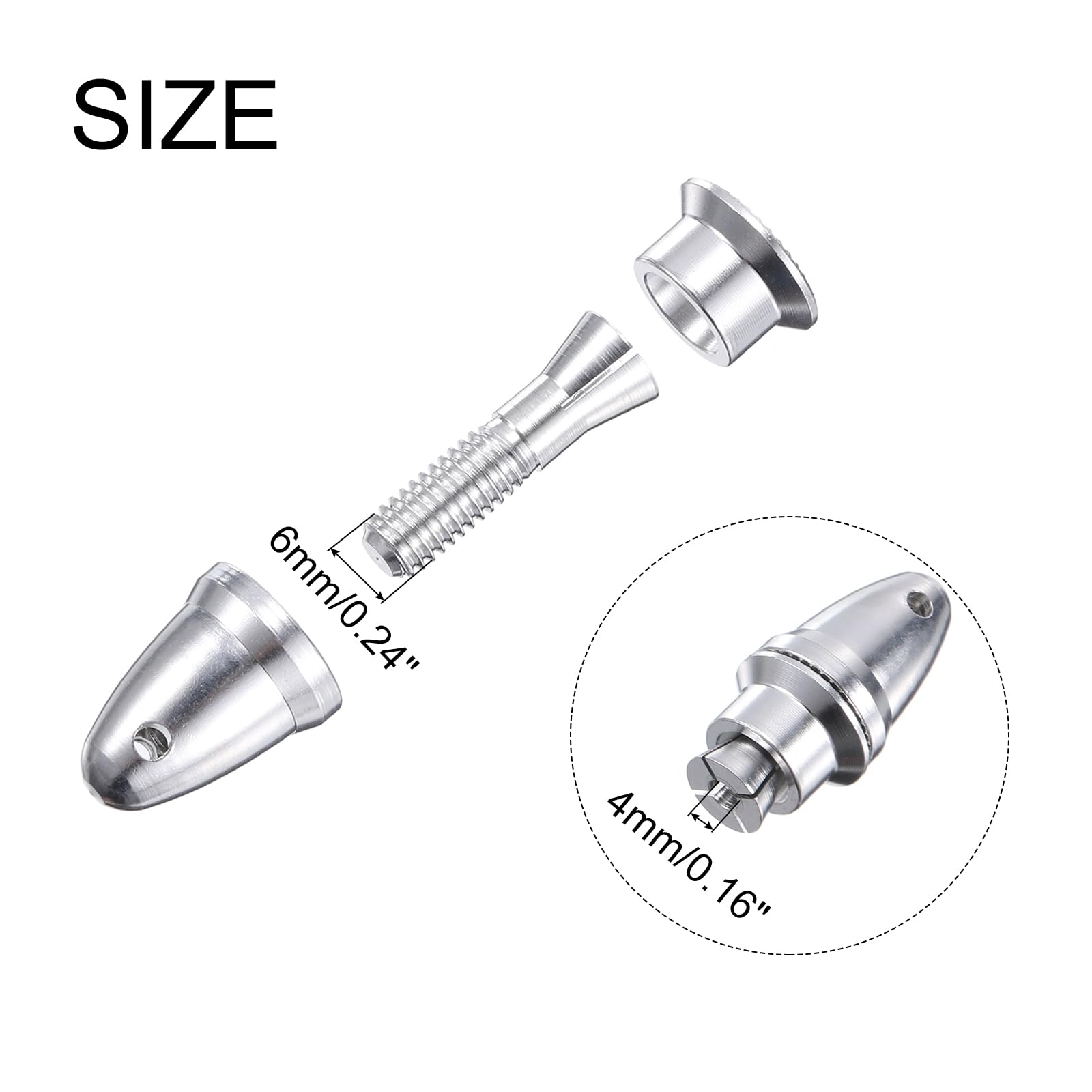 MECCANIXITY RC Plane Airplane Spinners Propeller Adapter, 4mm Aperture and 6mm Output Axle Propeller Adapter Saver for Shaft Brushless Motor Speed Controllers