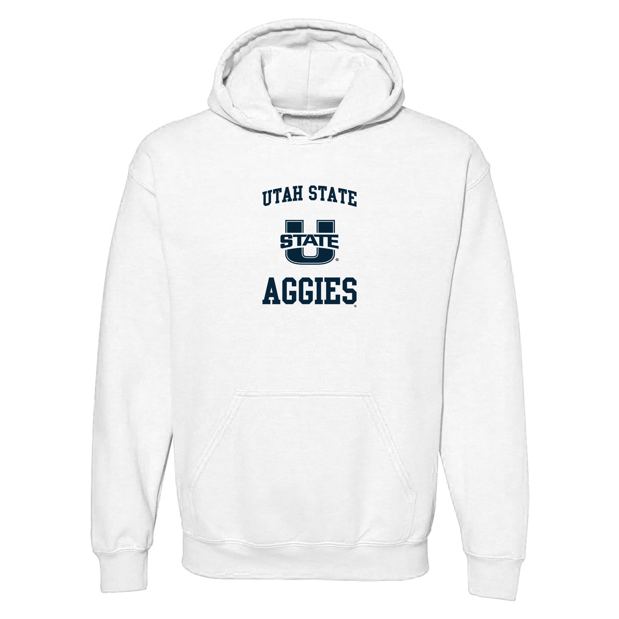 UGP Campus Apparel NCAA Officially licensed College - University Team Color Arch Logo Hoodie, Utah State Aggies White, XL โ image 1