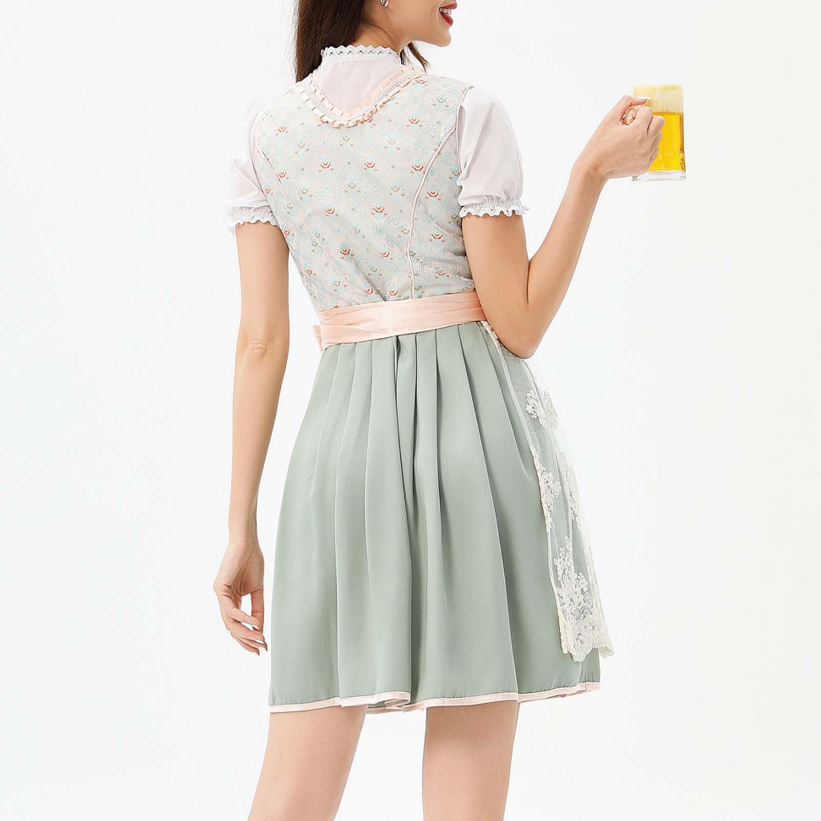 Generisch Trachten Damen Midi Dirndl Anime Cosplay Kostüme Für Frauen Gemacht Set Mittelalterliche Wikingerrüstung