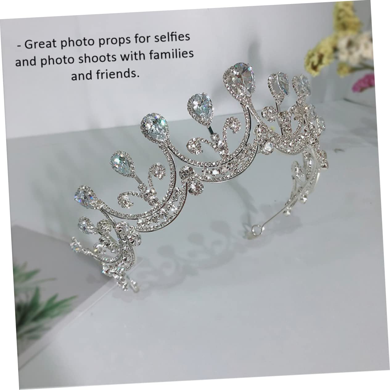 FRCOLOR Tocado de Novia con Gemas de Imitación para Ceremonia de Boda Accesorios para Cabello de Novia