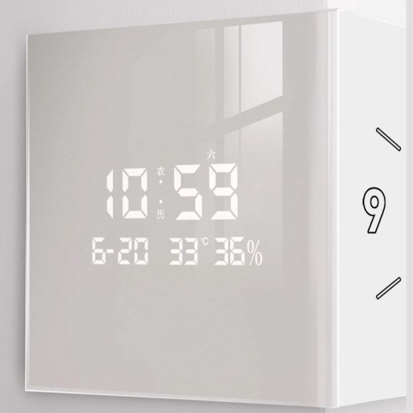 Reloj de Pared Doble Cara para Decoración de Espacios Interiores y Exteriores, Blanco, Individual