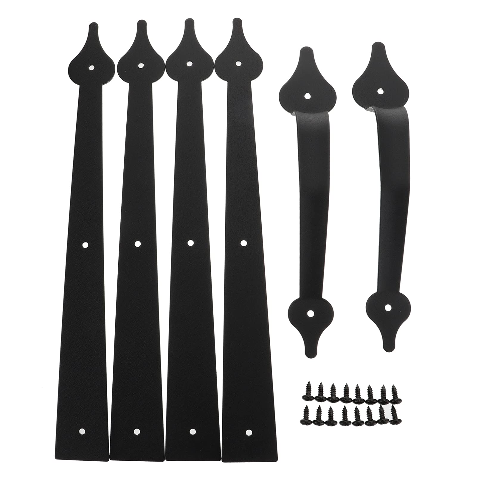DOITOOL Drawer Handles Magnetic Decorative Garage Door Curb Appeal Faux Hinges Handles Hardware Kit Black Drawer Knobs