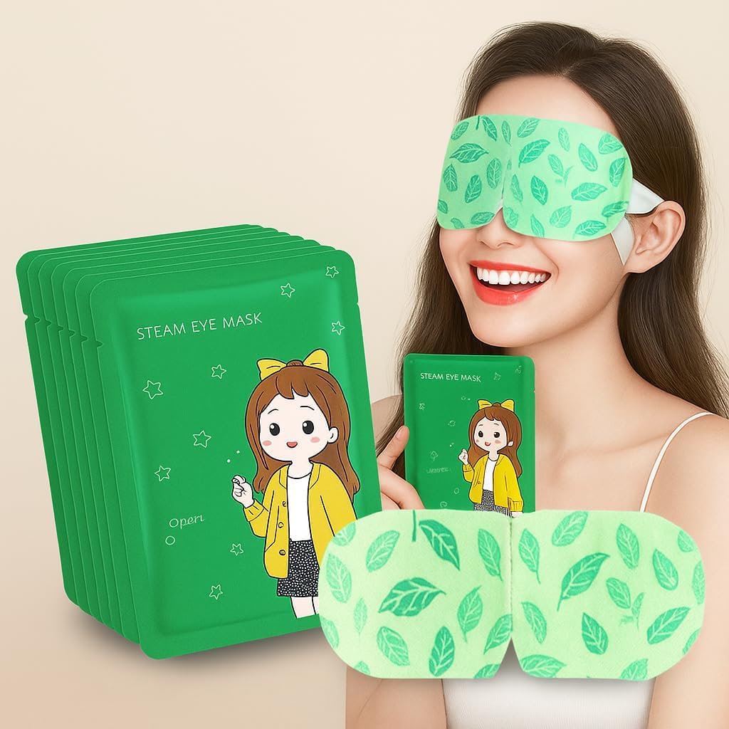 Disposable Self Heating Steam Eye Masks with Elastic Ear Loops, Warm Compress Eye Spa Mask Up to 113F for 30 to 40 Minutes, Relaxing Sleep Aid for Travel Office Home Meditation and Dry Tired Eyes (1)-image-16