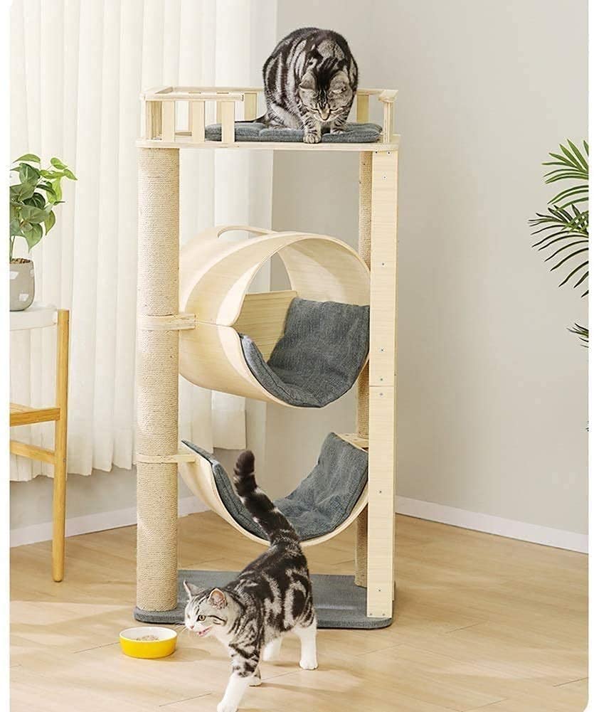 Drapaki dla kotów Drapaki Mieszkania Hamak Odpoczywający okoń Indoor Pet Activity Furniture Dom do zabawy dla Kitty Kitten Wielofunkcyjny kot Mieszkanie