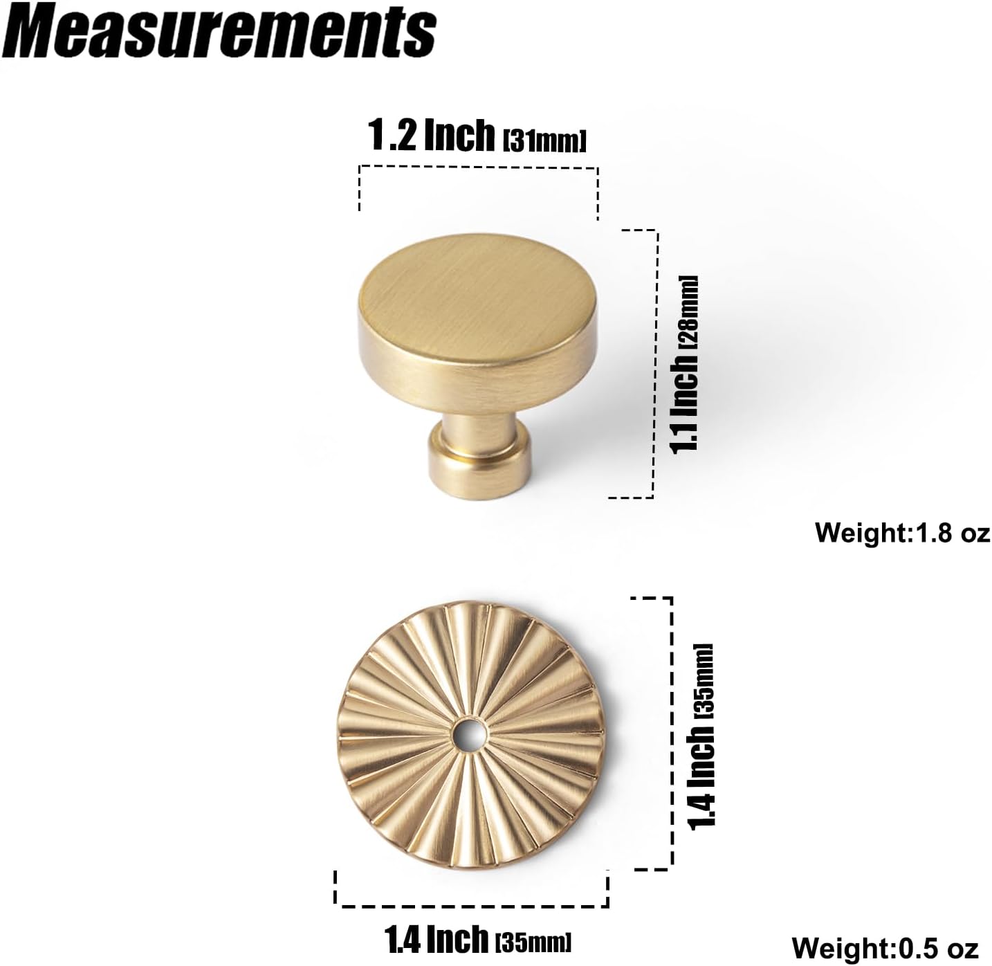 Goo-Ki 6 Pack Cabinet Knobs Champagne Bronze Drawer Knobs with Backplate Zinc Alloy Kitchen Hardware - Vintage Brass Single Hole/Screw Bar Cabinet Pulls with Spacer