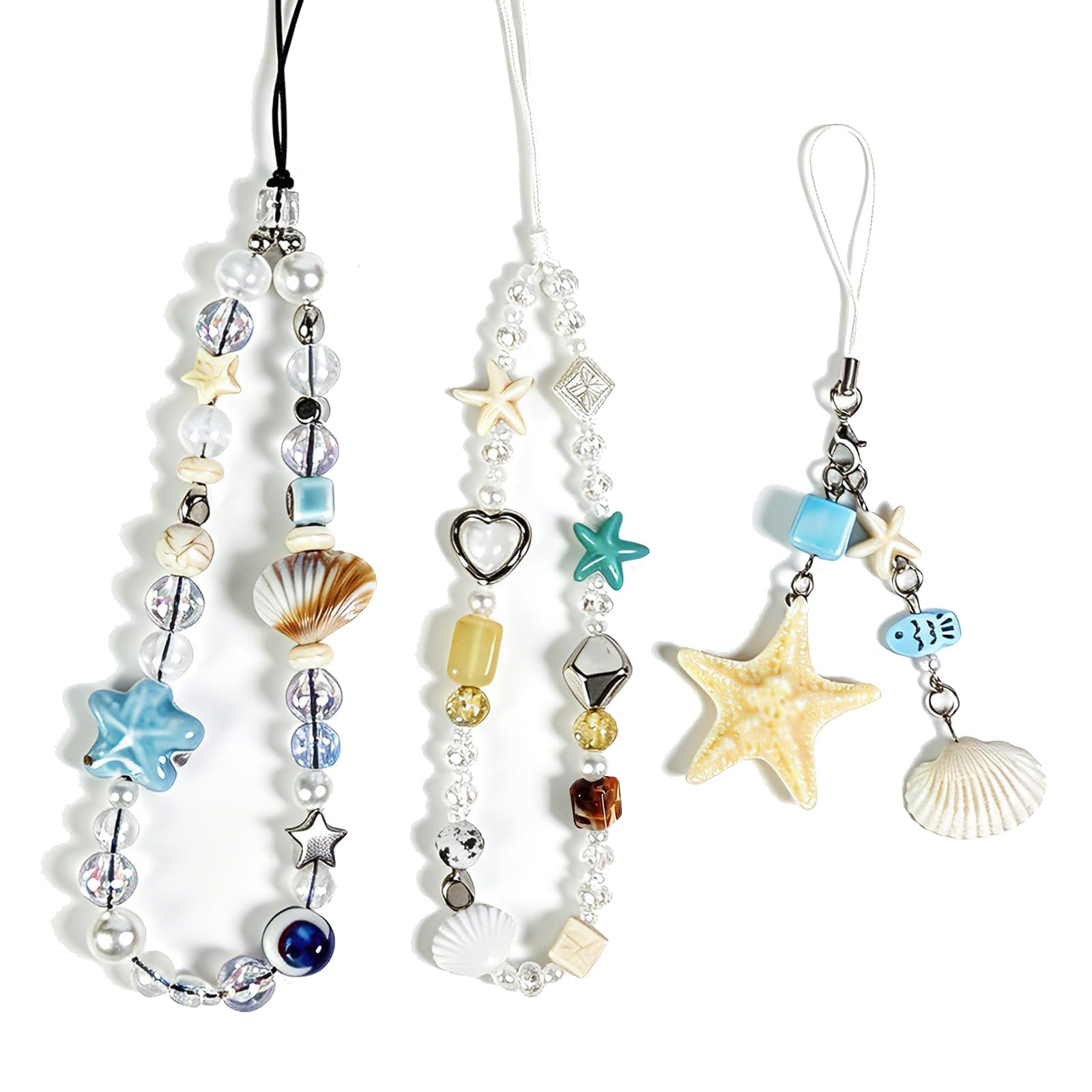 3 Pcs Phone Charms for Girls, Mobile Charms for Women, Star Shell Set for Daily Fashion and Beach Outings-picture-17