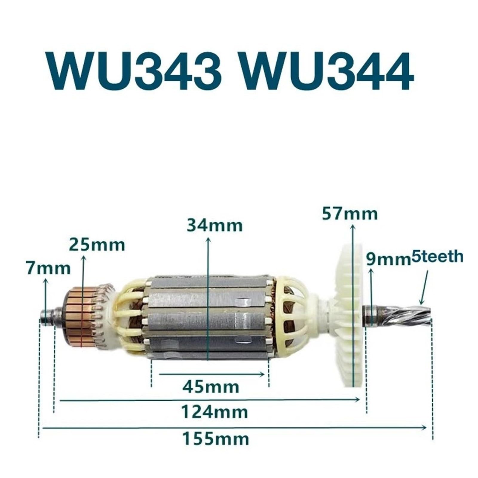 Ancrage De Rotor Compatible with WORX WU343 WU344 Marteau À 5 Dents Accessoires D'outils Électriques Armature De Remplacement
