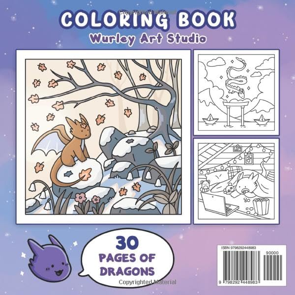 Mini Dragons: Cute and Cozy Coloring Book image 3