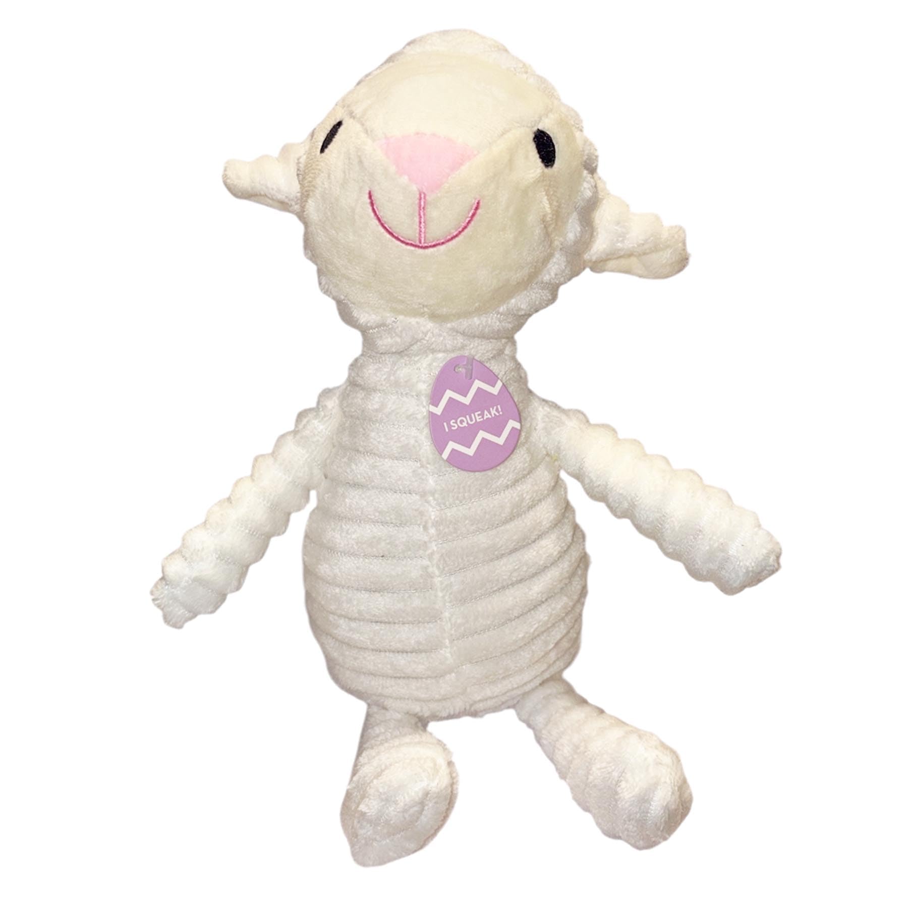 Widdle Gifts Easter Fun Dog Toy with Squeaker - 38cm long Plush - Durable for enthusiastic play (Easter Lamb 3749)