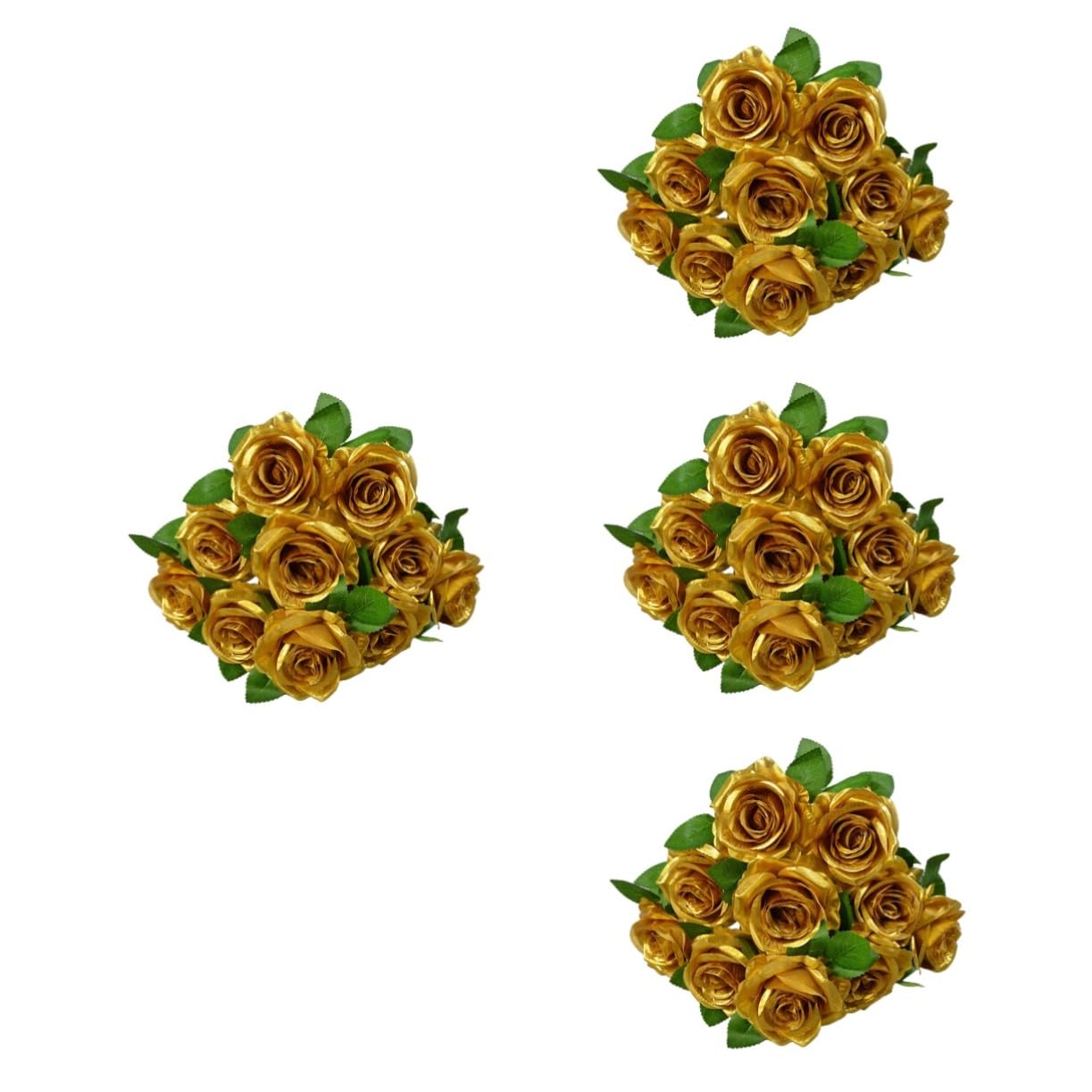 Cabilock 4 Racimos Flor de Rosa Artificial Flowers decoración Dormitorio Ramos de Flores de Seda Rosas orquídeas Flores Artificiales Decoraciones de Mesa Centro de Mesa de Comedor