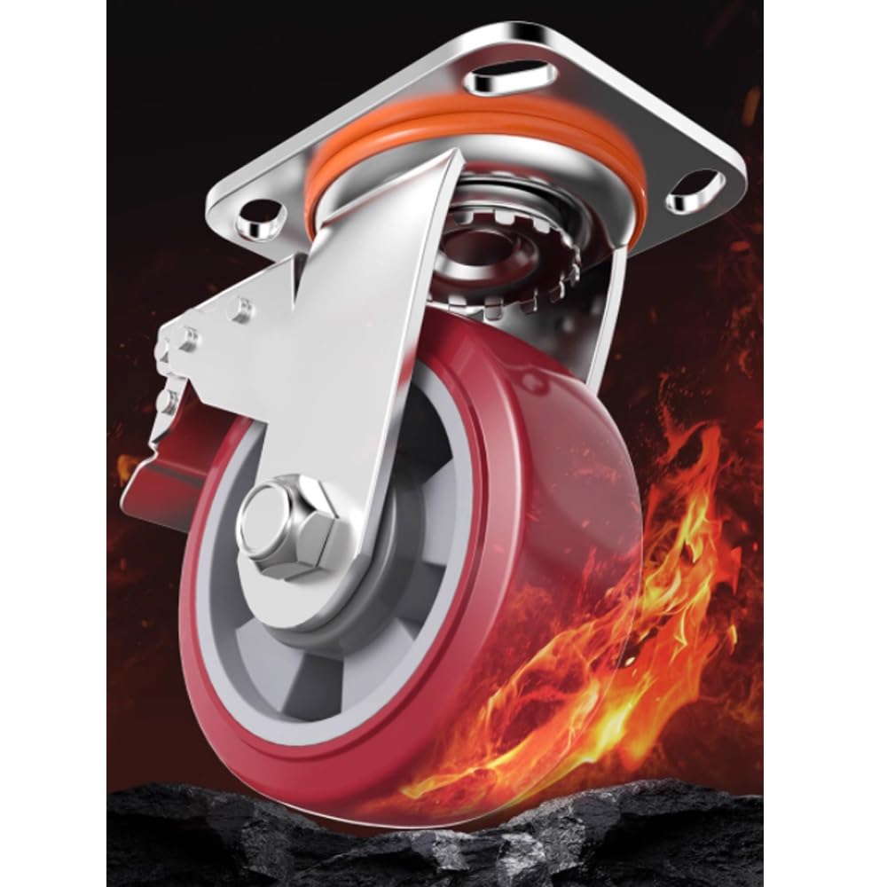 Ruote Per Carrello 200mm AsiaShopping - 8 Ruote In Poliuretano 100 Mm Industriali Con Piastra Girevole Per Carrelli Carrelli Portata 500 - Foto 13