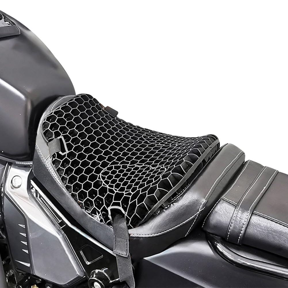 Coussin de Selle de Moto pour Harley Davidson Dyna Low Rider 1978-2024, Antidérapant Coussin De Selle Moto Anti-Pression Confort Amélioré pour Longs Trajets