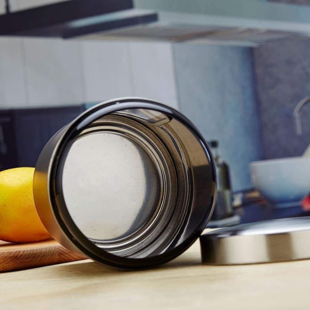 Contenitori Alimentari per Cereali Set Set di 3 contenitori ermetici for la conservazione degli alimenti, barattoli da cucina in acciaio inossidabile con coperchio trasparente, finestre trasparenti fo