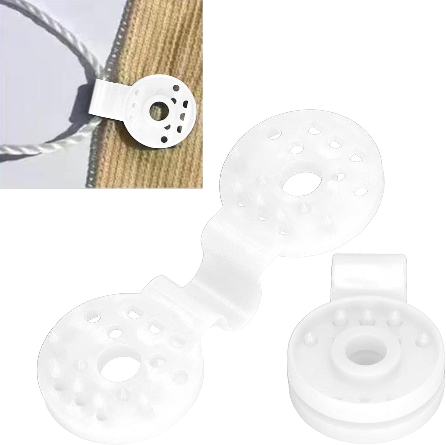 100Pcs Shade Cloth Clips, ABS Tarp Clips Lock Grip & Sun Shade Fasteners, Heavy Duty Bird Proof UV Resistant White, for Greenhouse, Outdoor Garden, Sunshade Net, Canopy, and Tarp