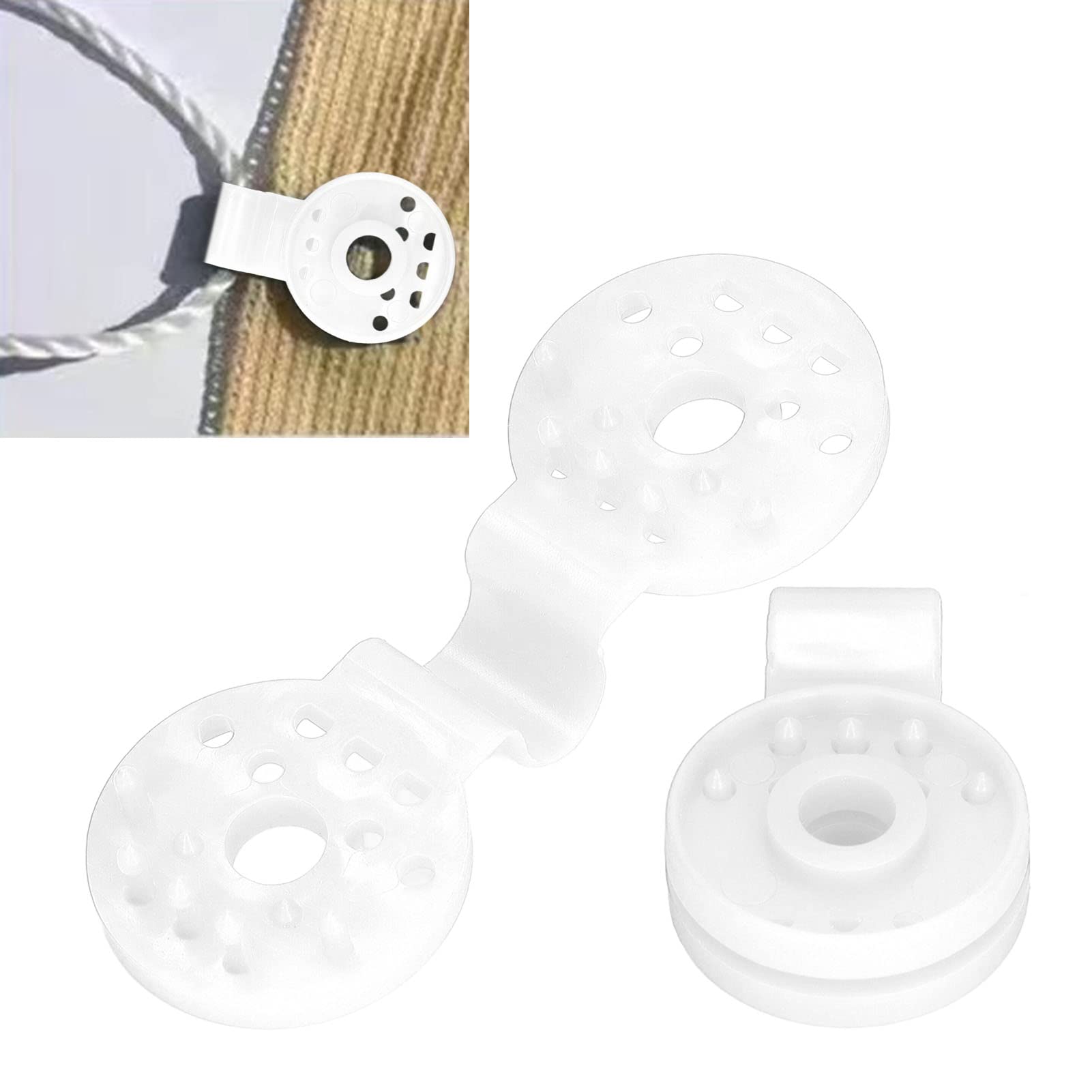 Tyenaza 100 Pièces Clips en Plastique pour Tissu D'Ombrage, Clips pour Tissu D'Ombrage Anti-Oiseaux, Clips De Bâche en Tissu De Clôture De Qualité Supérieure pour Filet (Blanc)