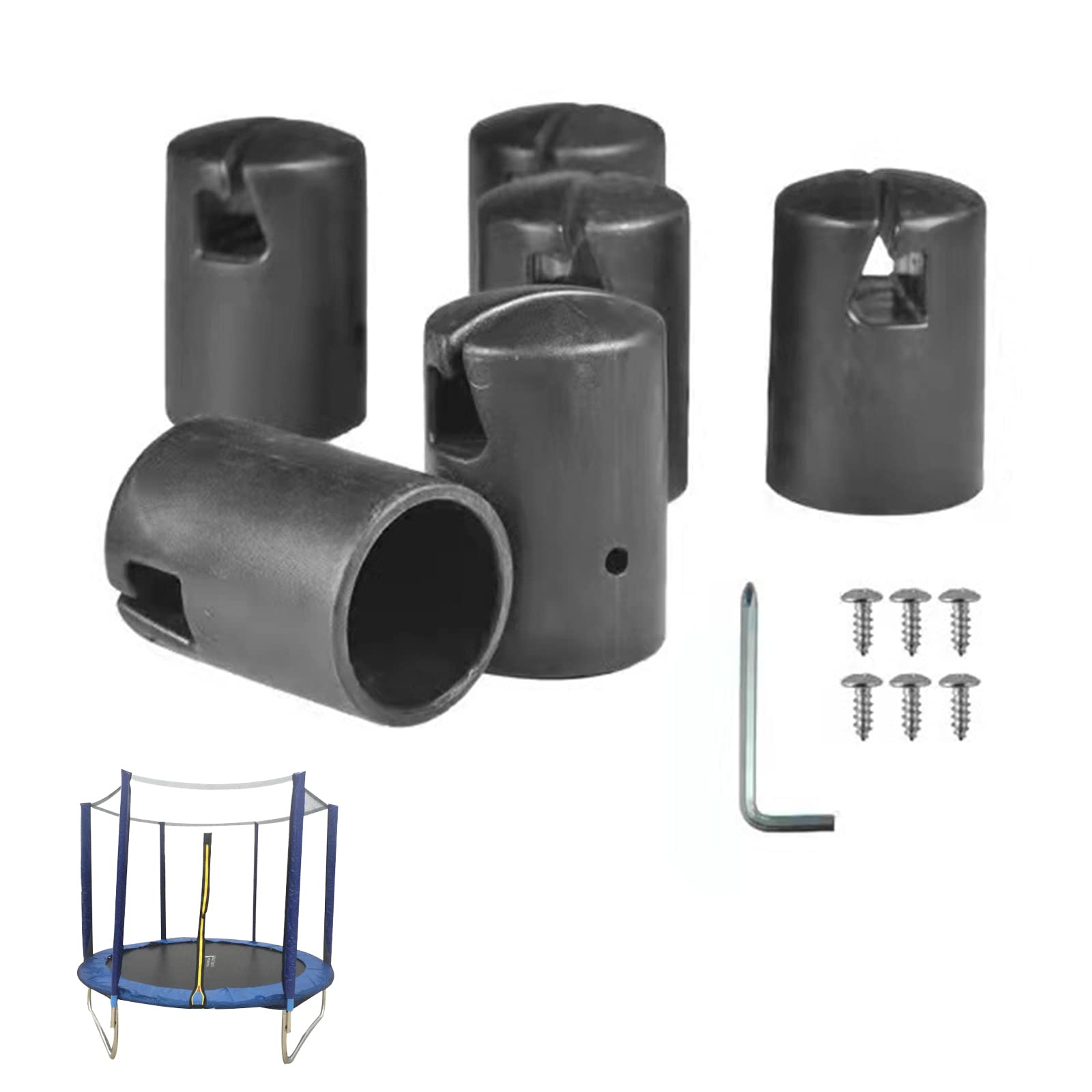 13 Pcs Trampoline Pole Caps Enclosures Smooth Trampoline Pole Caps G Shaped Trampoline Pillar Rod End Caps for Flat Steel Sheet Top Ring System