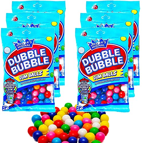 Refill Gumballs for Gumball Machine - Refill Bubble Gum 30 oz - 6 Pack - Classic Gumball Machine Coin Operated - 12
