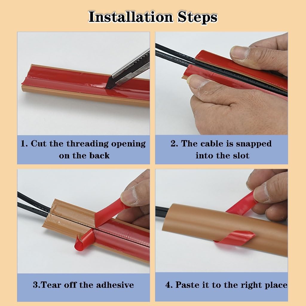 Canaleta Cables Suelo Segura Y Duradera,Canaleta Pasacables Suelo De Material Blando De PVC,Protector De Cable De Suelo Antiestampado para El Piso del Hogar(Color: A, S: 1m)
