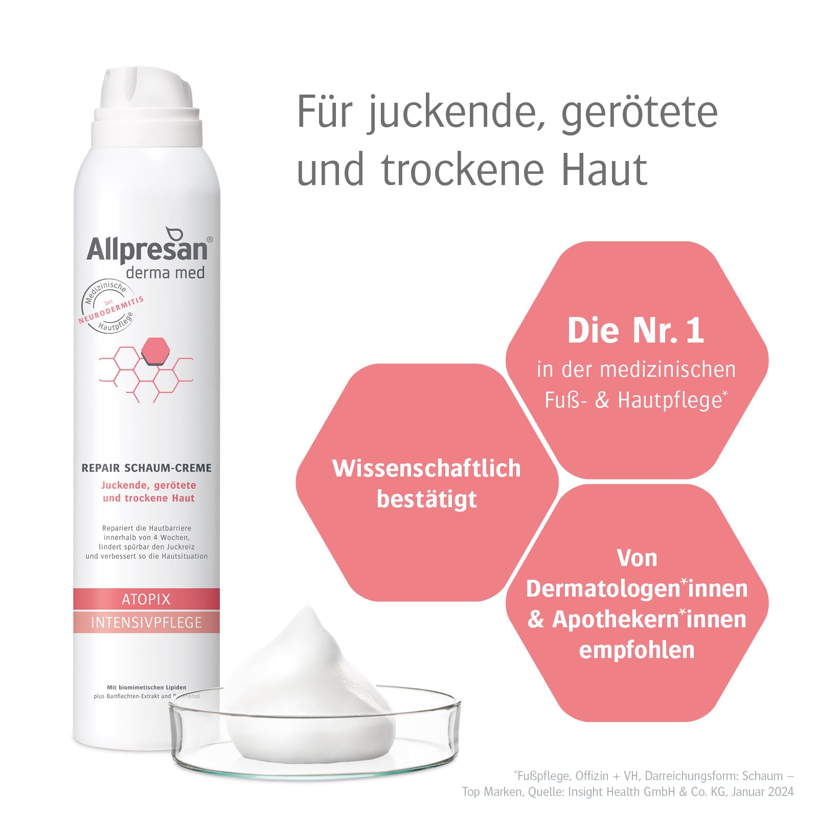 Allpresan Derma med ATOPIX INTENSIVPFLEGE Schaum-Creme, 200 ml (2er Pack)