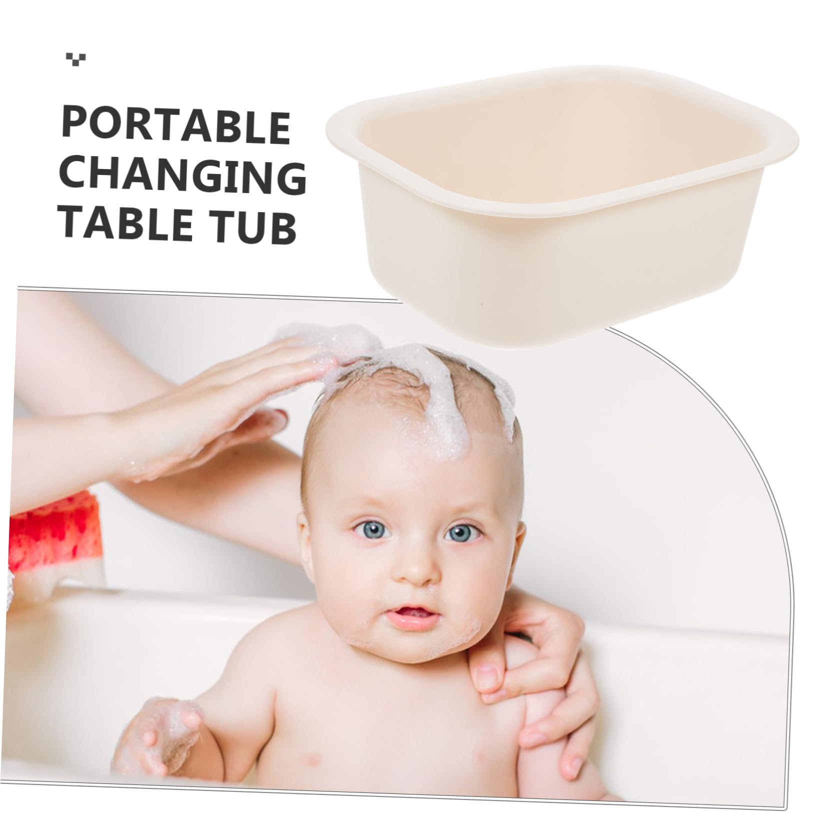 VICASKY Bassine pour Table à Bébé en Pp Beige, Simple et Pratique à Utiliser, Change Bain de Bébé