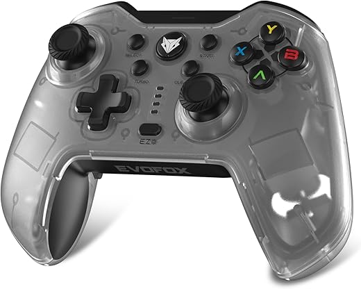 EvoFox Elite X Wireless Gamepad for PC with Dual Vibration Motors, 2 Macro Back Buttons, Low Latency Plug and Play, Free USB Extender, Translucent…