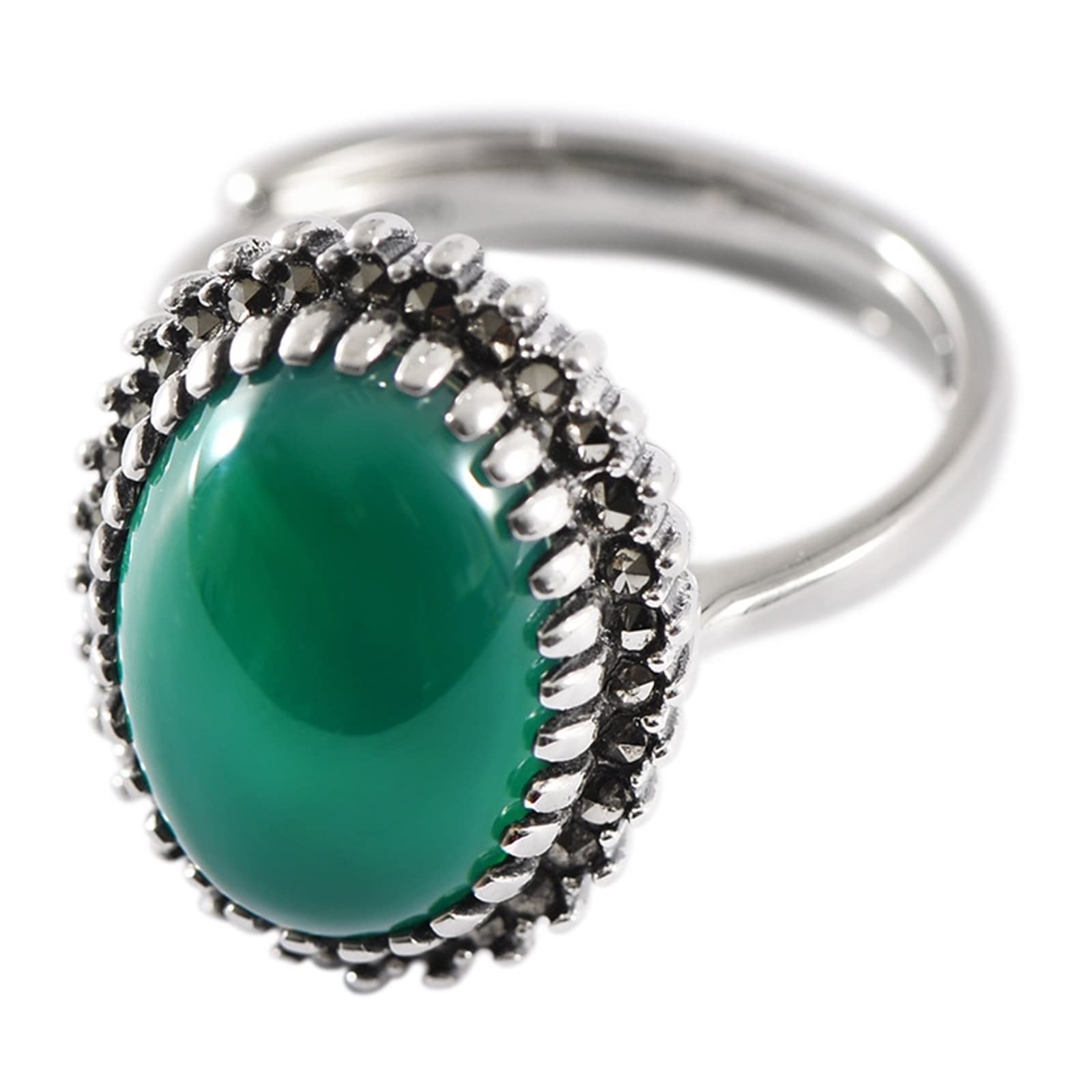 Anillos de plata 925 para mujer, anillo ajustable, ovalado, para mujer, plata, Verstellbar, piedra