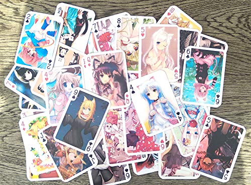 Naipe de póker anime Neko 54 cartas miniatura 3