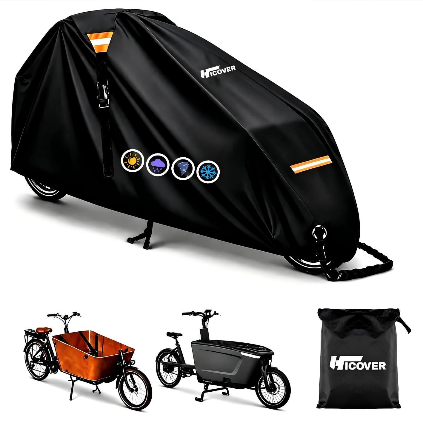 Hicover Bike cover 2 wheel cargo 600D Heavy Duty Adult Cargo Bicycle Covers