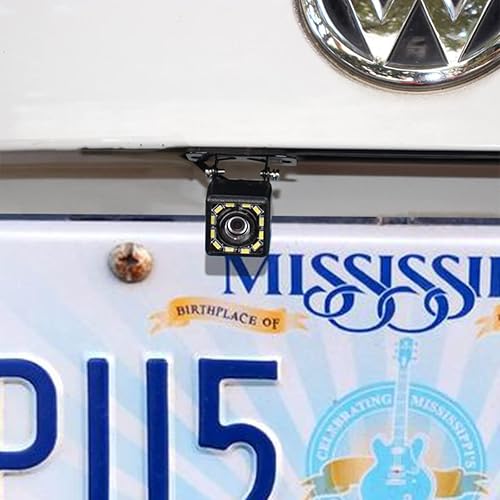 Miniatura 7 de Cámara de respaldo para automóvil, cámara de visión trasera de automóvil con 12 LED de visión nocturna, impermeable, a prueba de polvo, gran angular