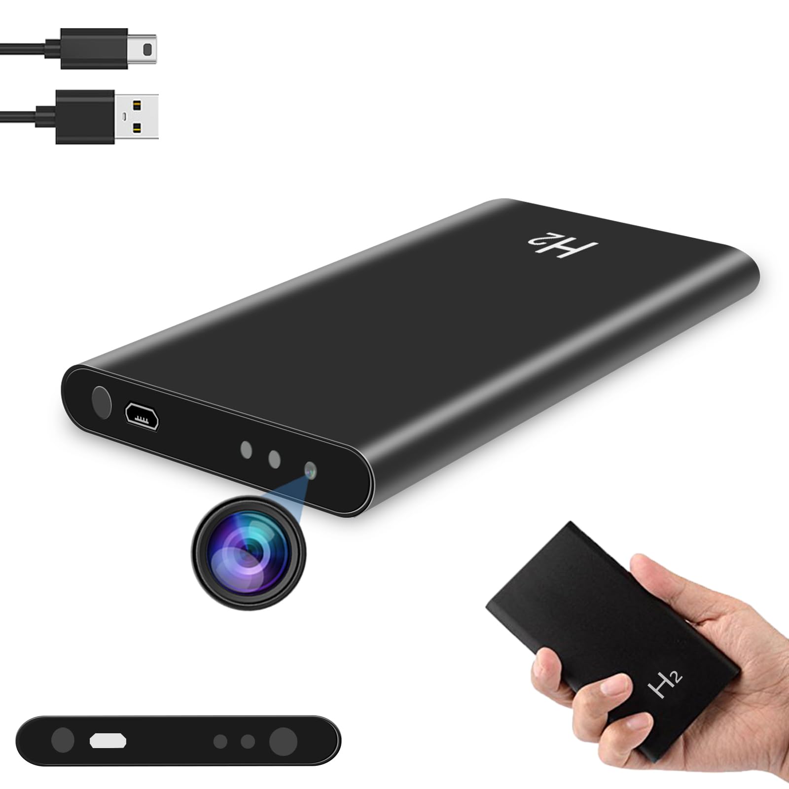 RUDTAR Hidden Camera Spy Cam 1080P FHD 5000mAh Portable Power Bank Spy Camera 10 Hours Working Nanny Cam with Night Vision No WiFi Needed for Home Indoor Outdoor Security