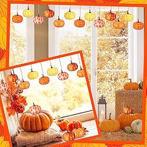 Libima 12 Pcs Fall Tree Ornaments Thanksgiving Pumpkin Hanging Decorations Plastic Mini Pumpkin for Small Tree Holiday Festival Christmas Halloween Decor (Cute) Libima 12 Pcs Fall Tree Ornaments Thanksgiving Pumpkin Hanging Decorations Plastic Mini Pumpkin for Small Tree Holiday Festival Christmas Halloween Decor Cute