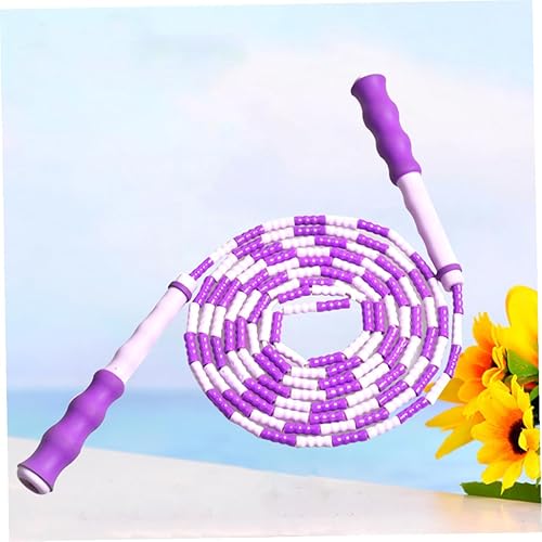 Miniatura 3 de Cuerda de saltar púrpura con cuentas segmento ligero cable saltar cuerda para hombres mujeres fitness entrenamiento forma ejercicio